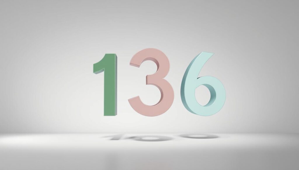 A trio of numbers float against a minimalist backdrop, each one cast in a distinct shade that evokes a sense of balance and harmony. The figures are rendered with a clean, geometric style, their edges crisp and precise, evoking a feeling of order and discipline. The lighting is soft and diffuse, creating subtle shadows that add depth and dimension to the scene. The composition is carefully balanced, with the numbers arranged in a visually striking formation that draws the eye to the central focal point. The overall mood is one of contemplation and focus, hinting at the power of numbers to guide and anchor decision-making processes.