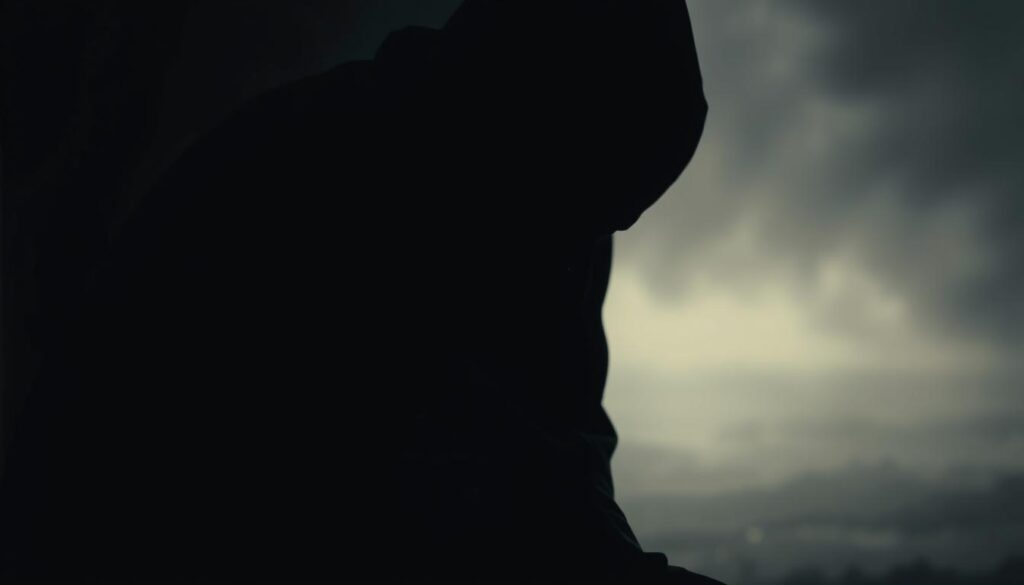 An unsettling scene of psychological manipulation, a shadowy figure looming over a helpless victim. In the foreground, a person's face is obscured, their expression one of confusion and doubt. The middle ground is a hazy, distorted landscape, as if reality itself is being warped. In the background, a dark, oppressive atmosphere permeates the scene, conveying the suffocating nature of gaslighting. Dramatic lighting casts long, ominous shadows, emphasizing the power imbalance. The composition is angled to create a sense of unease, the viewer feeling trapped in this twisted reality. The overall mood is one of unease, vulnerability, and the insidious nature of gaslighting.